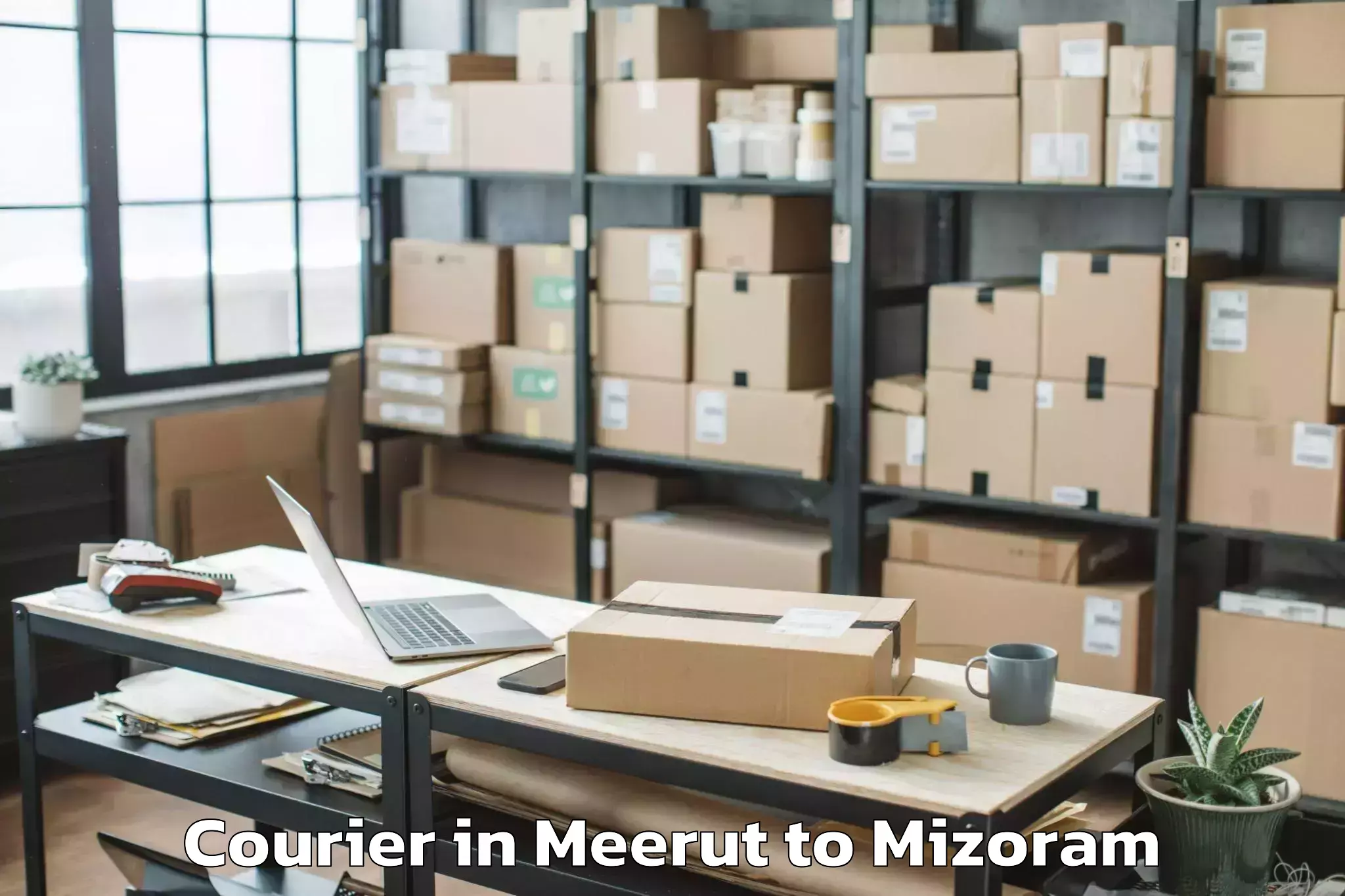 Leading Meerut to Aibawk Courier Provider